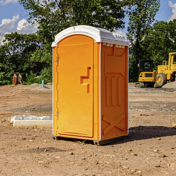 how often are the portable restrooms cleaned and serviced during a rental period in Perley